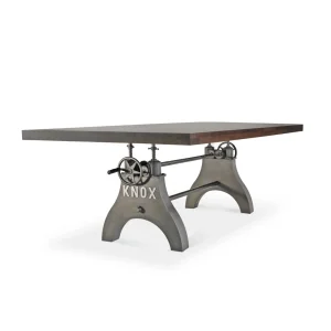 KNOX Adjustable Height Dining Table – Steel Base – 8 ft Walnut Top