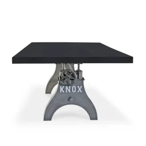 KNOX Adjustable Height Dining Table – Steel Base – 8ft Ebony Top