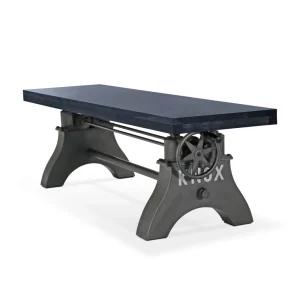 KNOX Adjustable Height Dining Table – Steel Base – 8ft Ebony Top