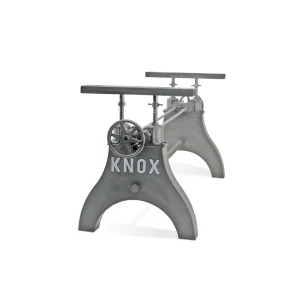 KNOX Adjustable Height Industrial Crank Dining Table Base Desk – Steel