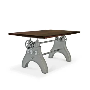 KNOX Adjustable Writing Table Desk – Adjustable Steel – Walnut Top