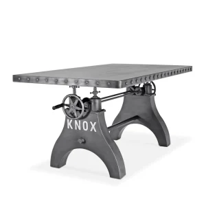 KNOX Adjustable Writing Table Desk – Embossed Steel Base – Steel Top