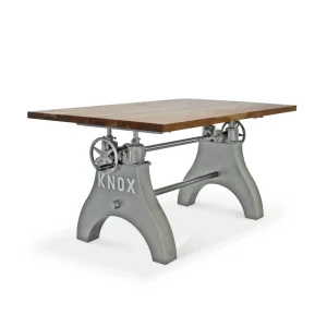 KNOX Adjustable Writing Table Desk – Embossed Steel Base – Natural
