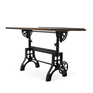 KNOX Industrial Drafting Writing Table Adjustable Height Steel Base – Tilt Top