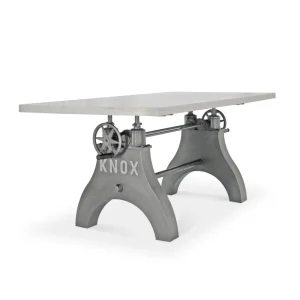 KNOX Industrial Writing Table Desk Base – Adjustable Height – White Marble